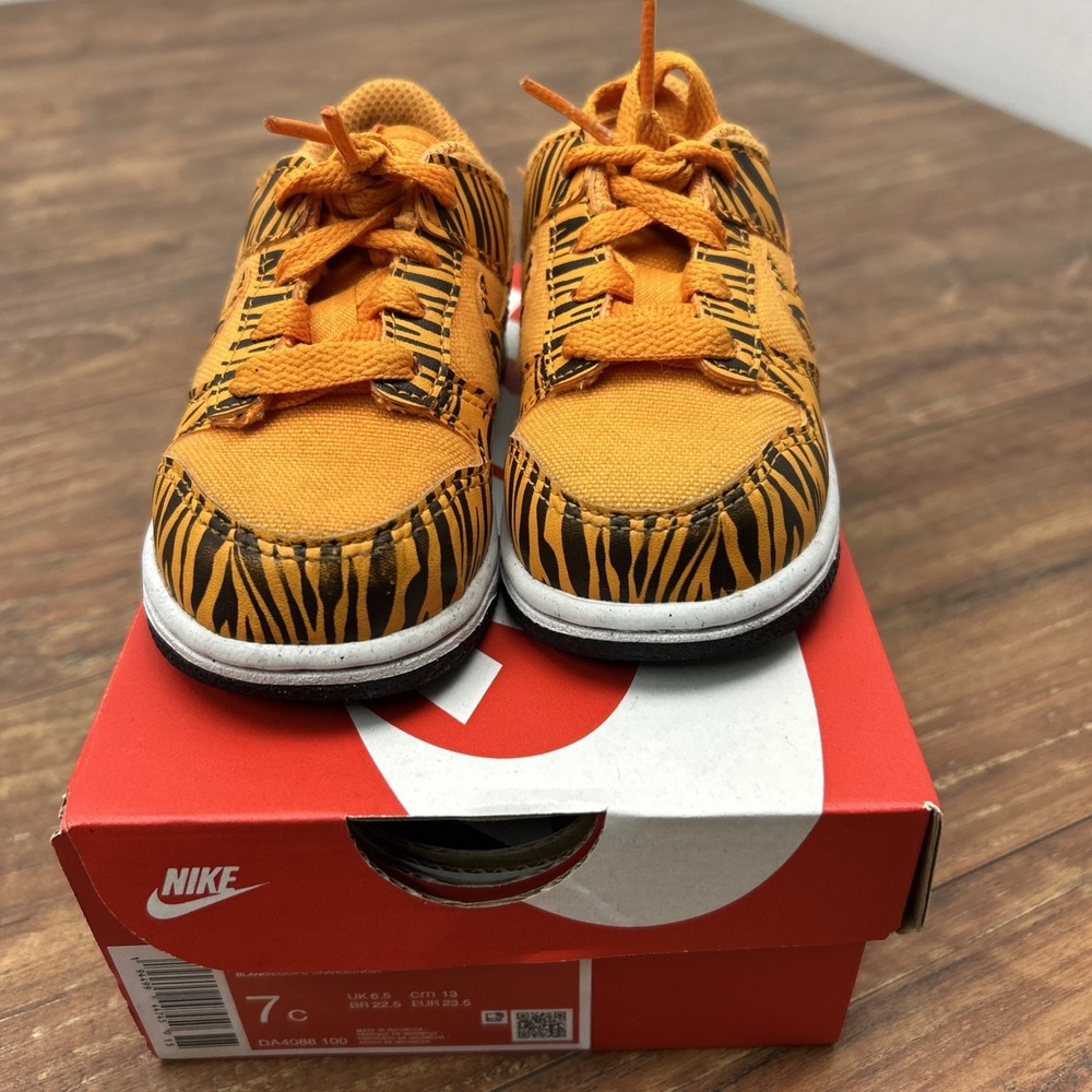 Nike Dunk Low Next Nature Tiger Stripe Boys Size US 7C DZ5634-800 - w/Box